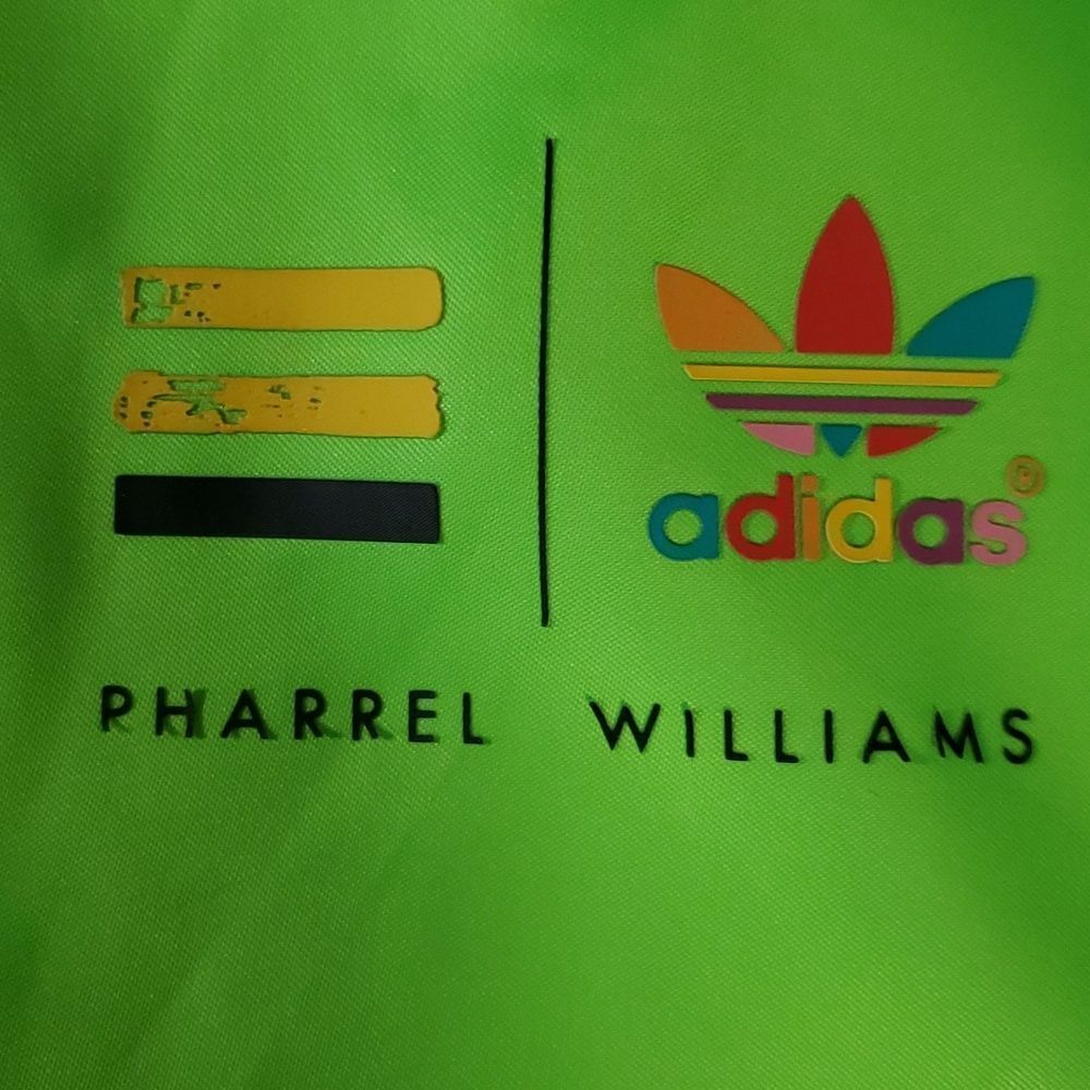 Adidas x Pharrell Williams Neon Green Bomber Track Top‎ Jacket Size Medium - Picture 5 of 13